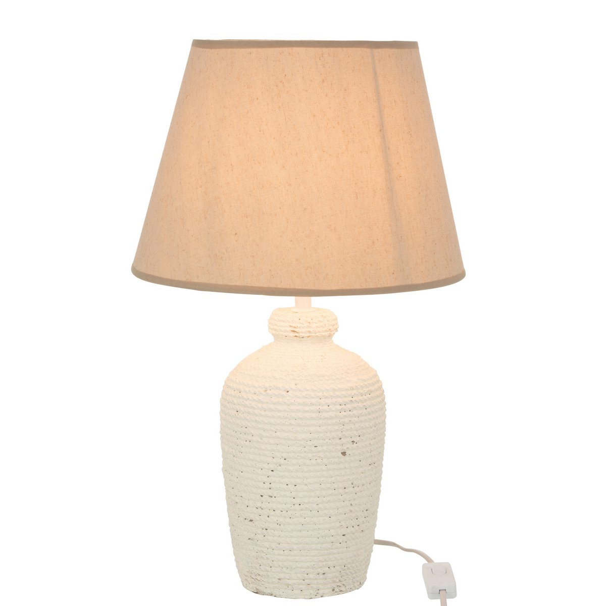 beachlove_Exklusive_Wohnaccessoires_im_Beach_Chic_StilTischlampe Esmee Weiß/Beige  J-Line by Jolipa   