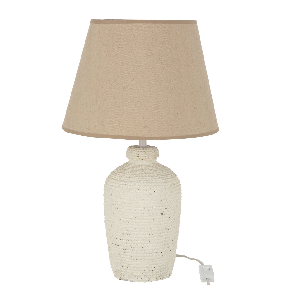 beachlove_Exklusive_Wohnaccessoires_im_Beach_Chic_StilTischlampe Esmee Weiß/Beige  J-Line by Jolipa   