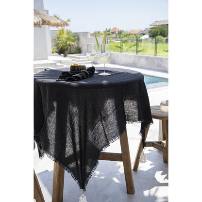 beachlove_Exklusive_Wohnaccessoires_im_Beach_Chic_StilLeinentischdecke Liara Schwarz 180x300  Bazar Bizar   